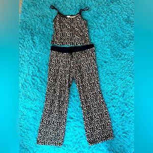 Y2K- Velour Leopard print Old Navy Perfect Fit Pajama Set US M